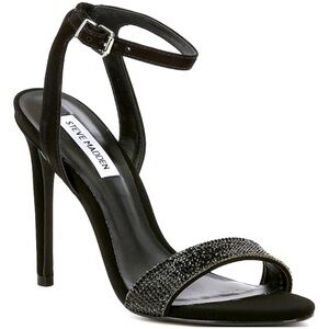🐰 Steve Madden | Leona Black Rhinestone Heels